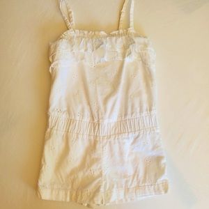 Girls White Eyelet Romper